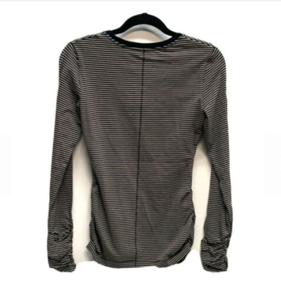 Cutter & Buck Women's Jersey T-Shirt XL Crew Knit Strip Top Black Stretch Sleeve - Picture 2 of 4